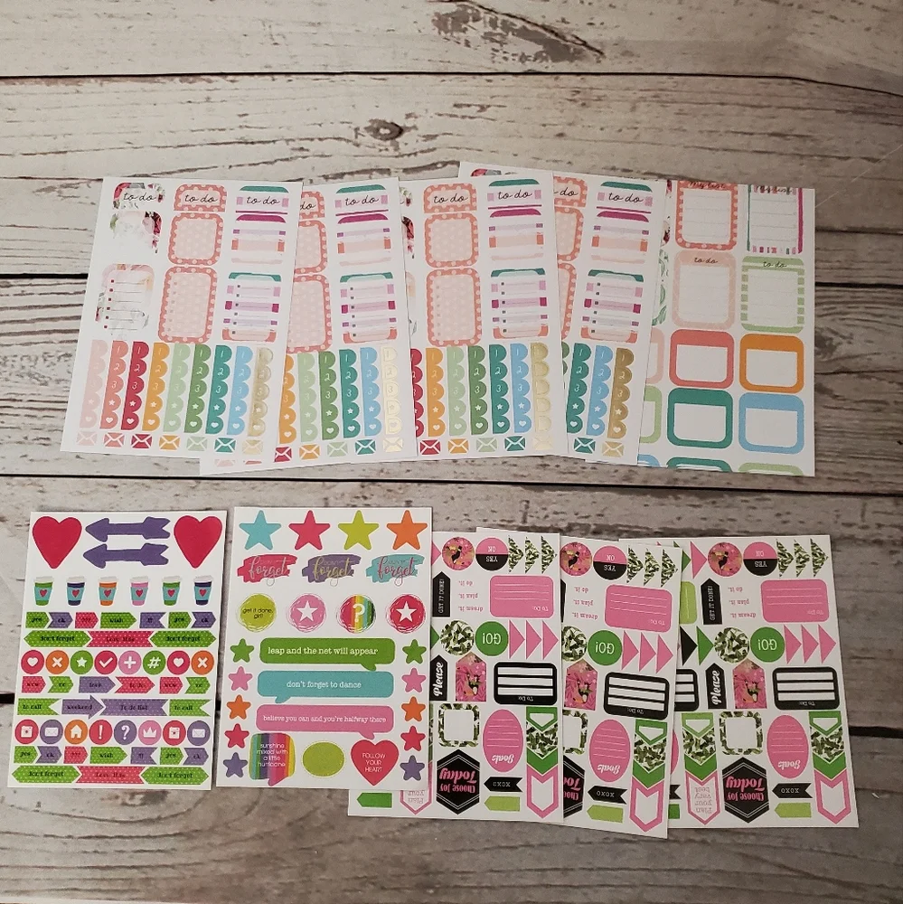 Planner stickers bundle reminders, quotes, motivational